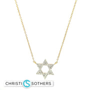 14KT Gold Magen David Diamond Necklace
